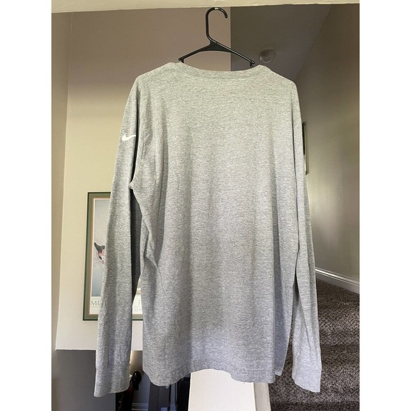 Nike 1972 Men’s Large Regular Fit Long Sleeve Tee Crew Neck Orange Gray - Picture 2 of 3